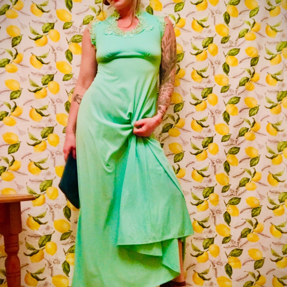 Vintage polyester maxi dress